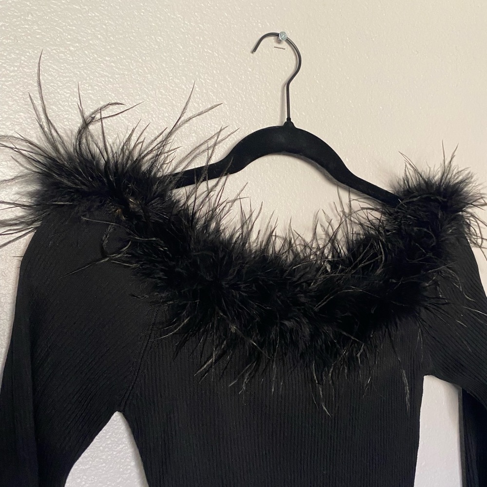 NWOT Feather Bodysuit
